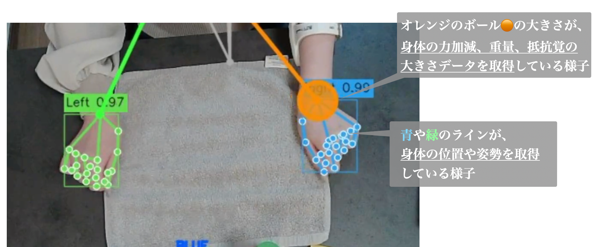 固有感覚データの取得画面