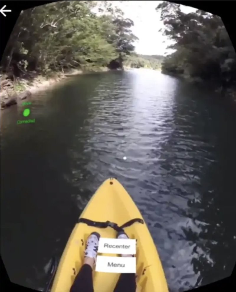 VRゴーグルの中に広がる河川の映像